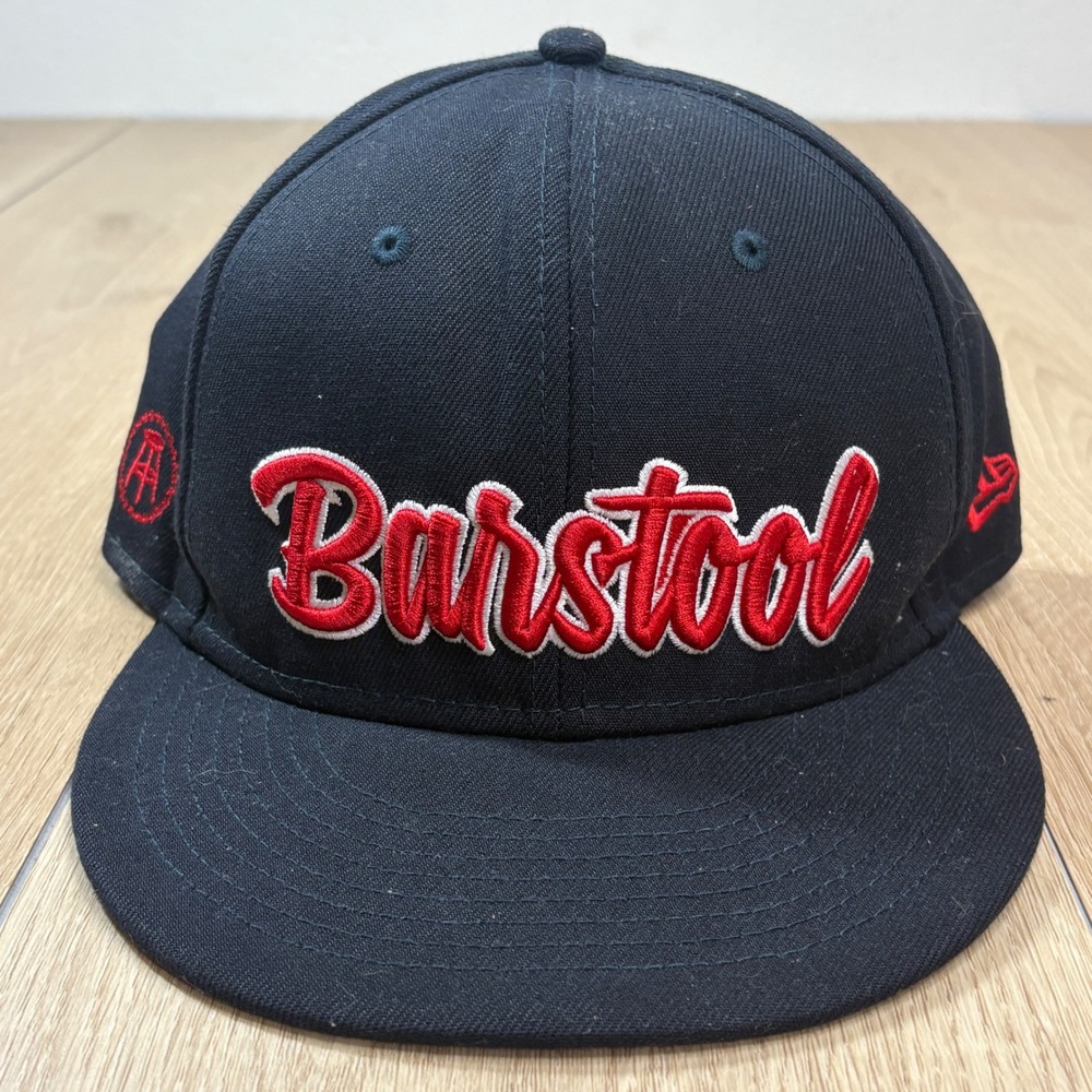 New Era Barstool Sports 9FIFTY Snapback Hat Navy Blue Red Script Logo Cap